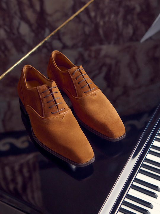 Warwick - Mens Dress Shoes - Cognac Suede | Fairfax & Favor Warwick - Mens Dress Shoes - Cognac Suede | Fairfax & Favor