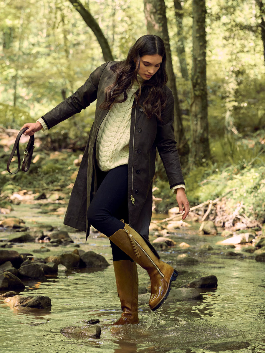 The Oakham - Women's Waterproof Boots - Oak Leather, Regular Calf