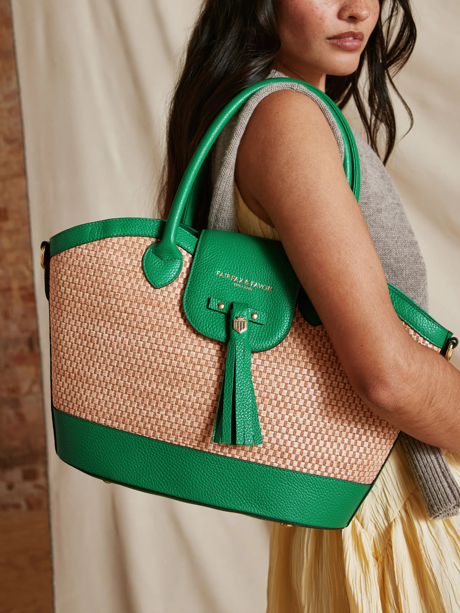 The Windsor - Women's Basket Bag - Clover Green Leather
