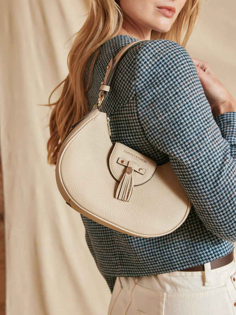 The Windsor - Women's Shoulder Bag - Stone Leather