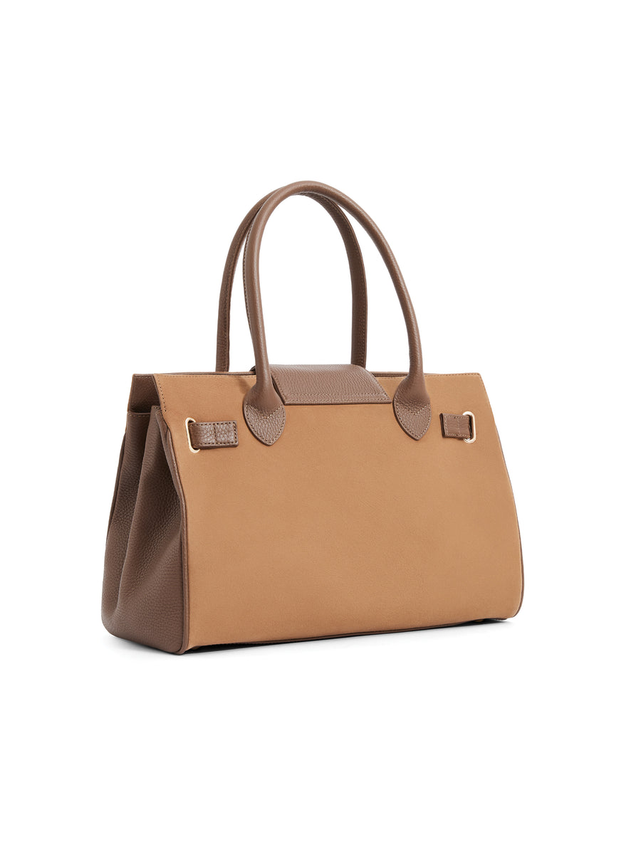 The Windsor - Women's Handbag - Tan Suede