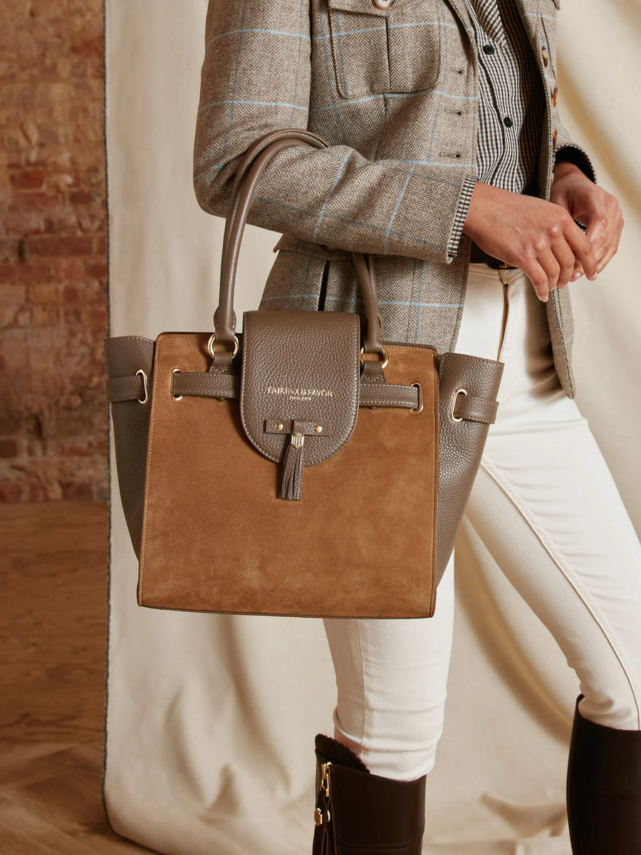 The Windsor - Women's Tote - Tan Suede