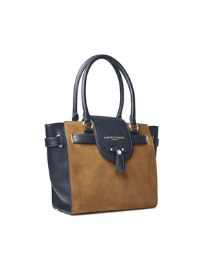 The Windsor Tote - Tan &amp; Navy