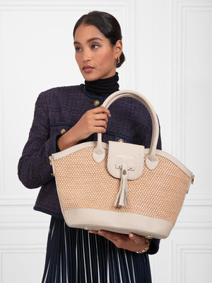 The Windsor - Women's Basket Bag - Stone Leather
