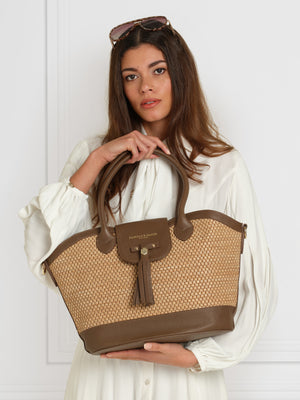 The Windsor - Women's Basket Bag - Tan Leather