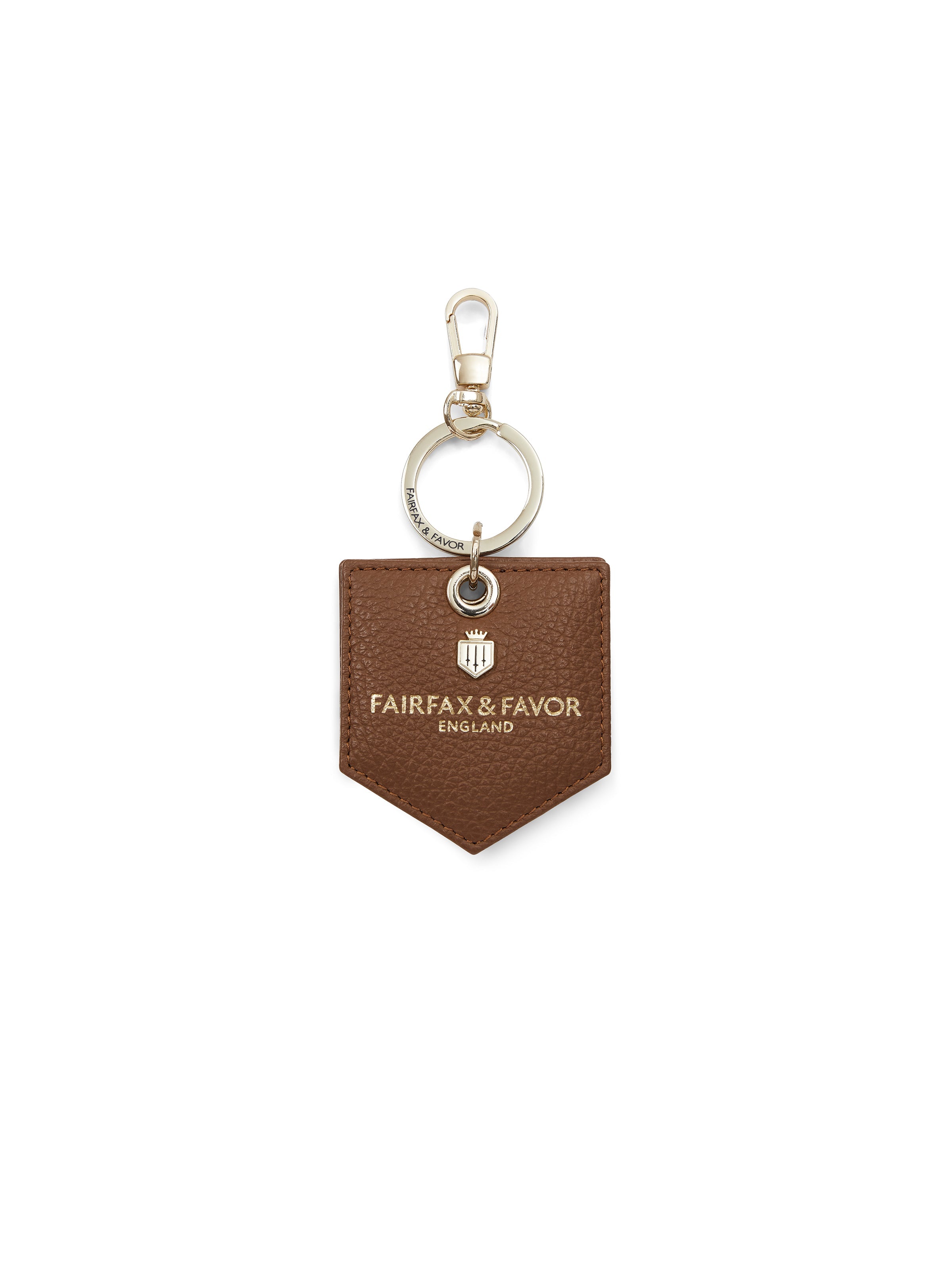 Signature Key Ring Mirror Pebbled Leather