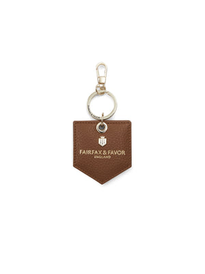 The Signature Key Ring Mirror - Pebbled Tan Leather
