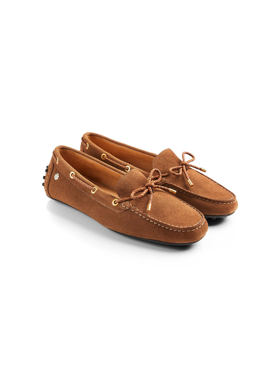 The Henley - Women's Driving Shoes - Tan Suede