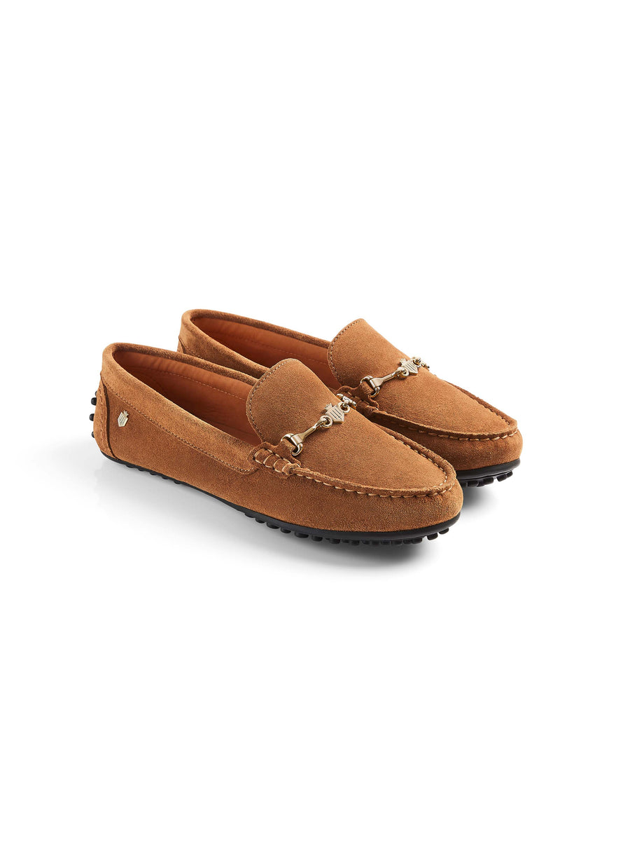 The Trinity - Women's Driving Shoes - Tan Suede
