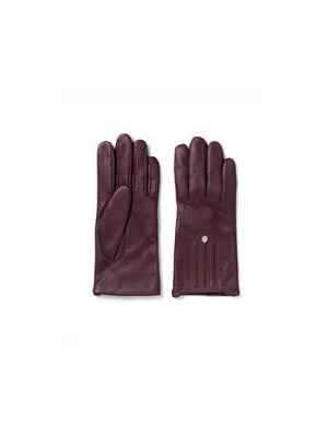 The Signature Cashmere &amp; Wool Lined Gloves - Plum.
