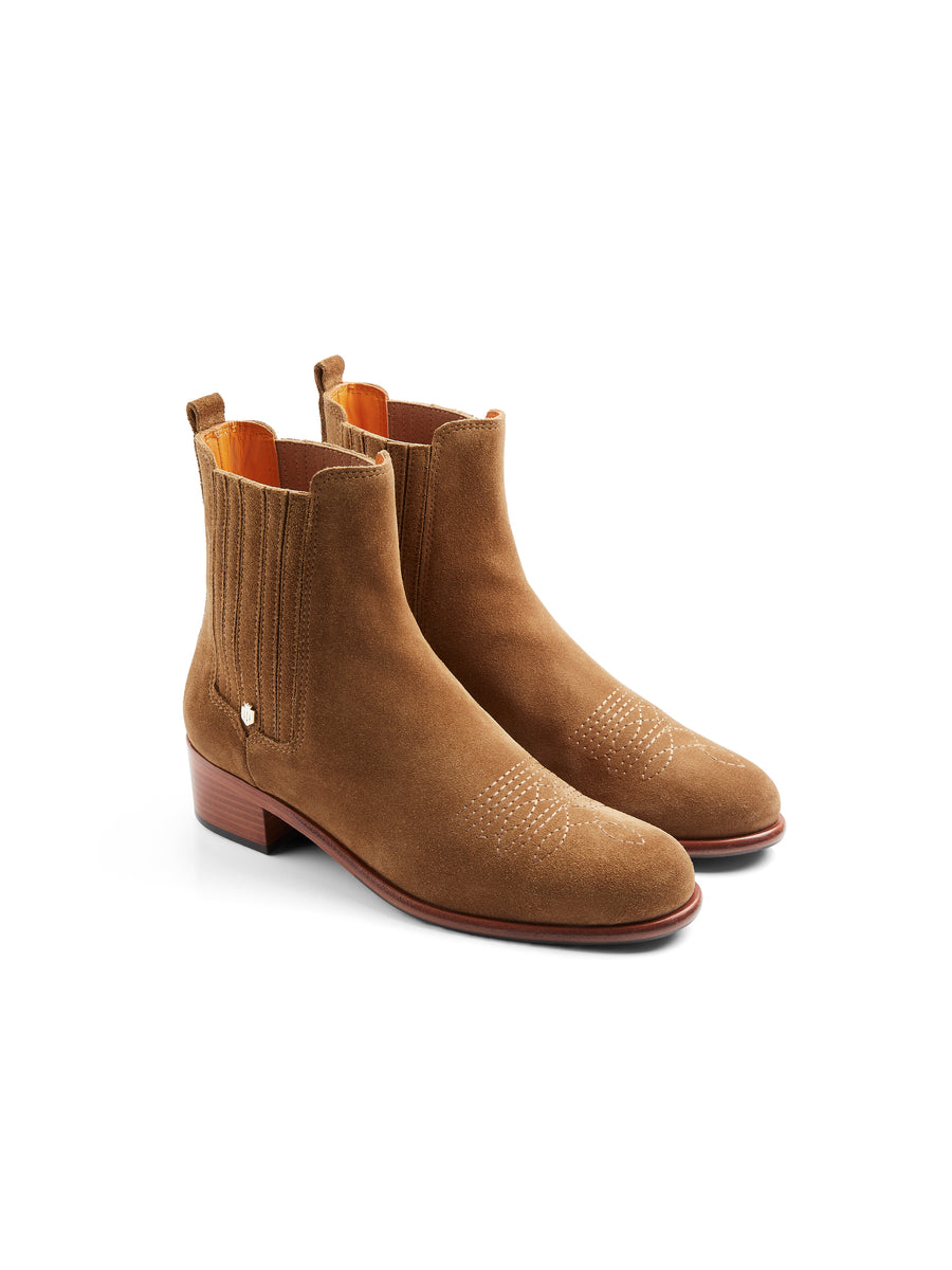 The Rockingham - Women's Ankle Boots - Tan Suede