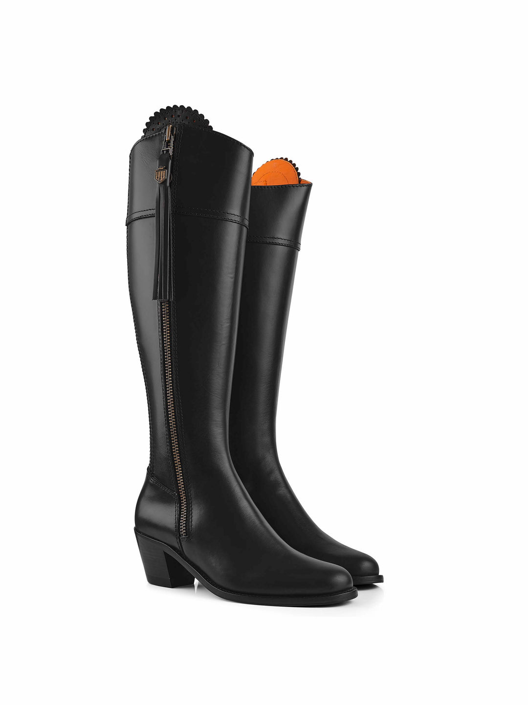 Heeled Regina (Sporting Fit) - Black Leather - Tall Boots