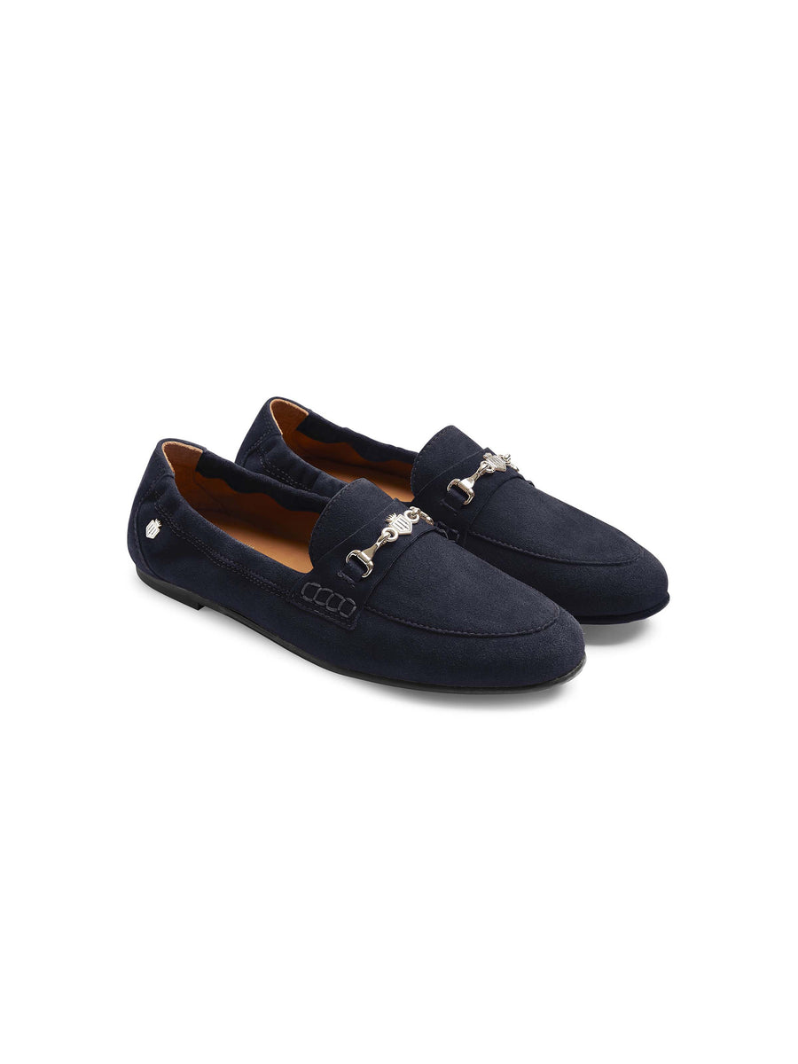 The Newmarket - Women's Loafers - Navy Blue Suede