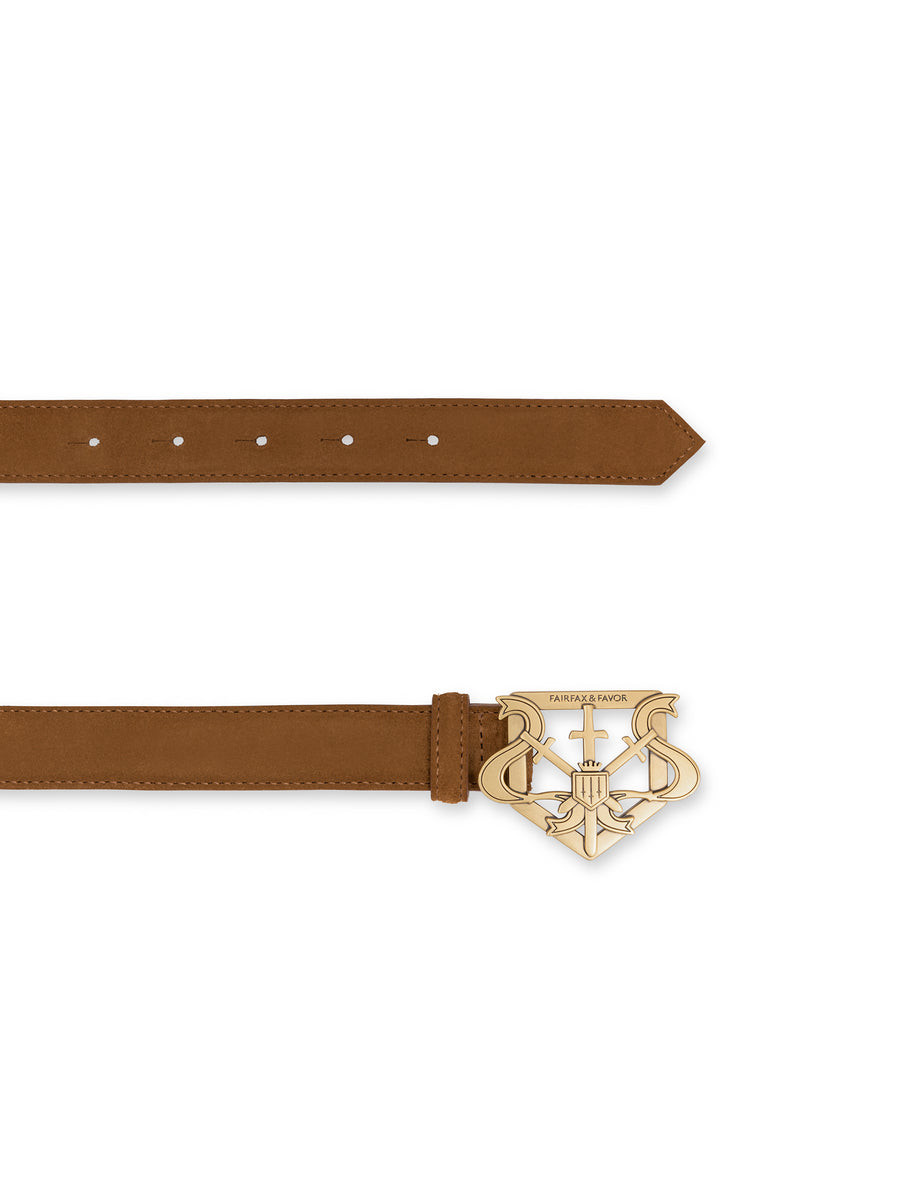 The Clarence Belt - Women's Belt - Tan Leather & Suede