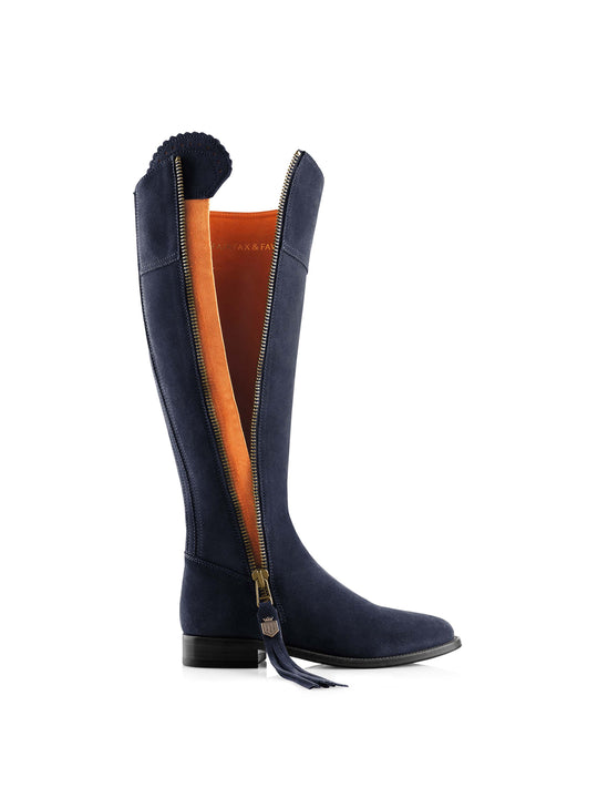ladies navy blue dress boots Regina - Women's Knee-High Boots - Navy Suede
