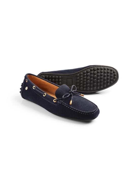 Henley Women's Driving Shoes Navy Suede Fairfax Favor