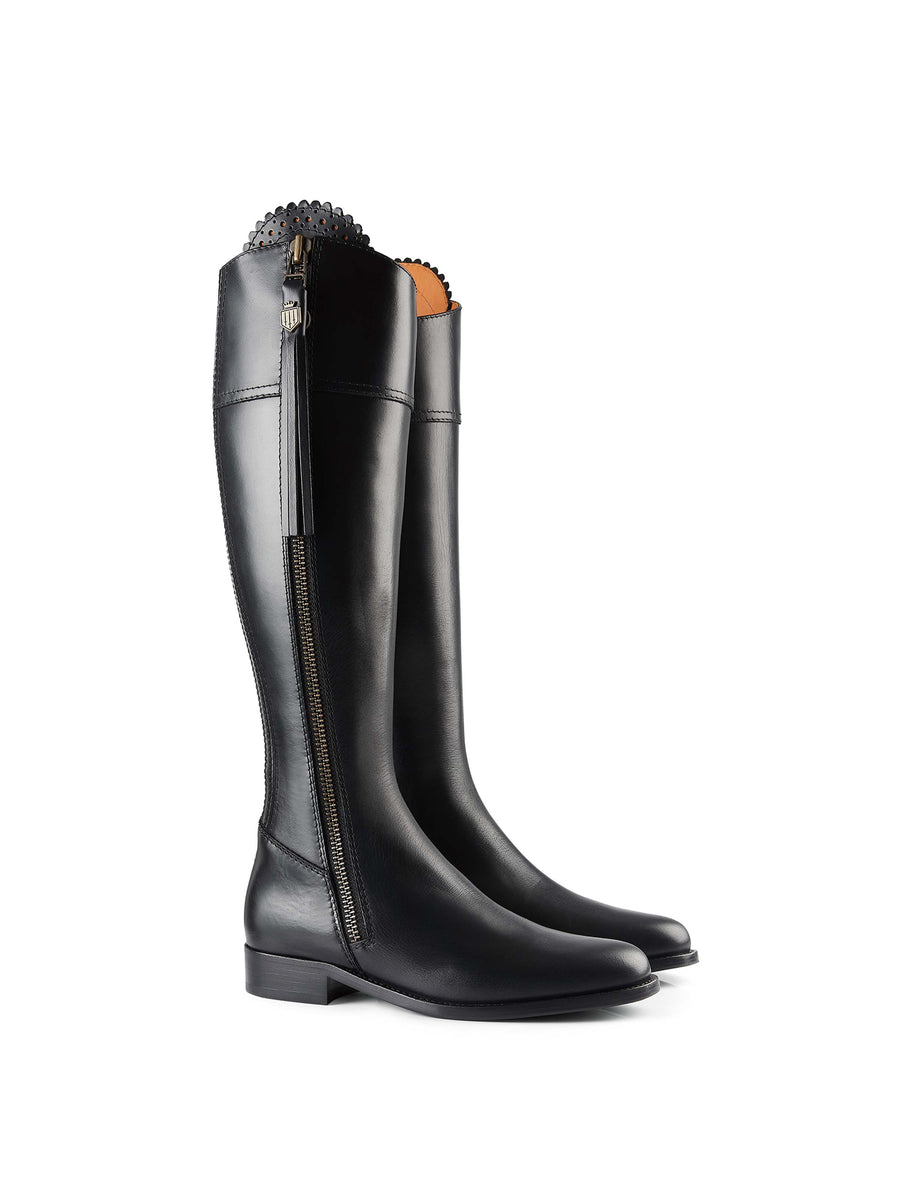 The Regina - Women's Tall Boots - Black Leather, Regular Calf