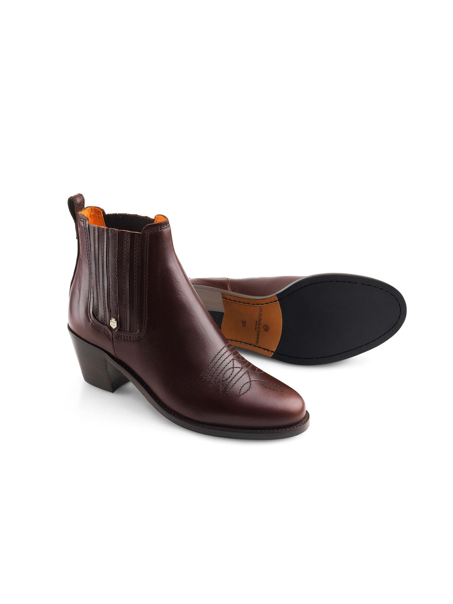 The Rockingham - Women's Heeled Ankle Boots - Mahogany Leather
