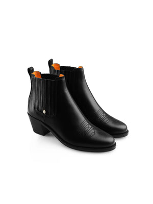The Rockingham Ankle Boot - Black Leather