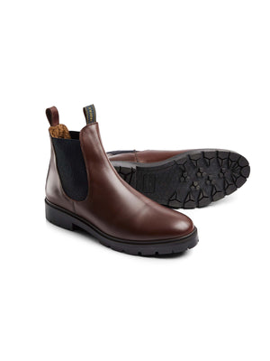 The Trafalgar - Men's Shearling Lined Dealer Boot - Mahogany Leather