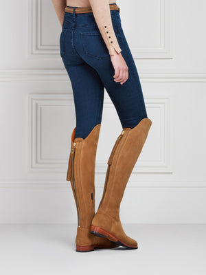 The Amira - Women's Over-the-Knee Boot - Tan Suede
