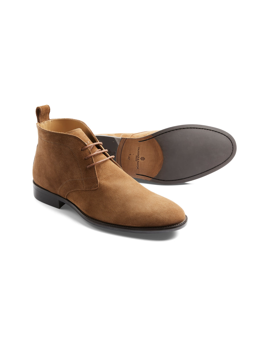 The Helmsley - Men's Desert Boots - Cognac Suede