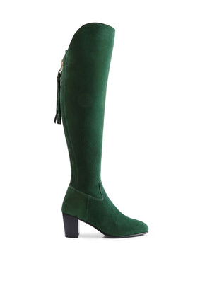 Limited Edition | The Heeled Amira - Emerald Green Suede