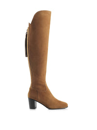 The Heeled Amira - Tan Suede