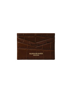 The Card Holder - Card Holder - Conker Croc Leather