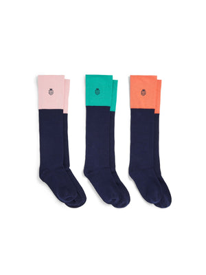 The Signature Ladies Knee High Sock Gift Set - Jade/ Coral/ Blush