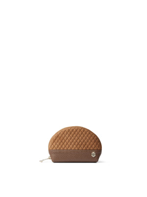 The Chiltern - Women's Coin Purse - Quilted Tan Suede