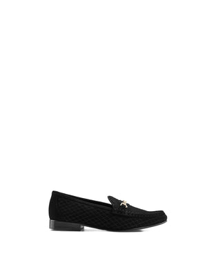 The Apsley - Women's Loafer - Quilted Black Suede