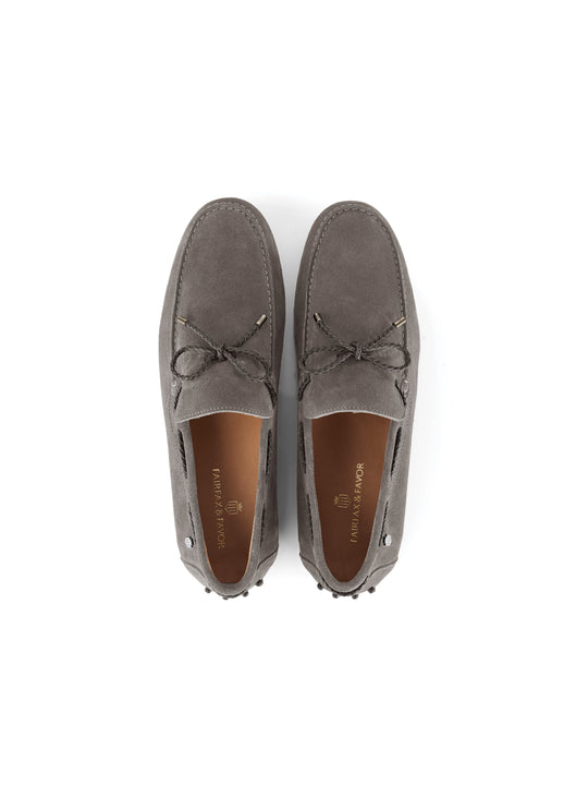 Aston - Men's Driving Shoes - Grey Suede Aston - Men's Driving Shoes - Grey Suede