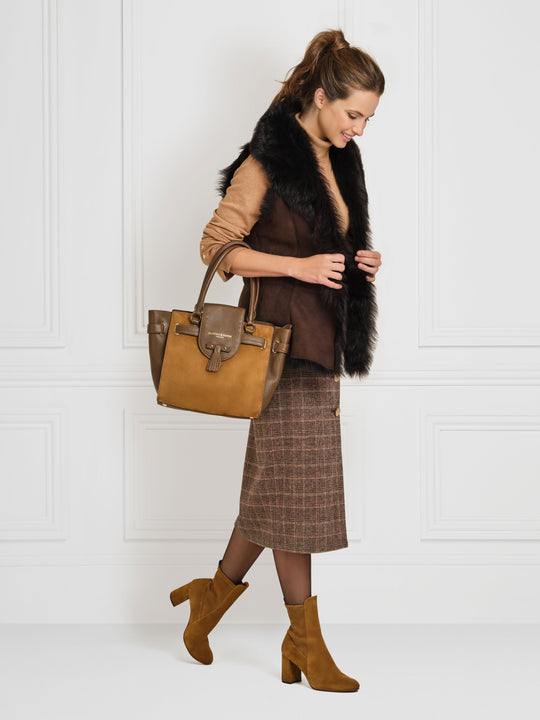 Heeled Belgravia Ankle Tan Suede - Main Image