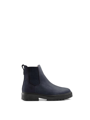 Women's Shearling Lined Ankle Boot - Navy Nubuck