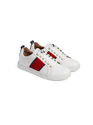 The Cannes - Women's Trainer - White, Red & Navy