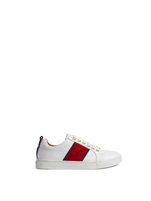 The Cannes Trainer - White - Navy & Red