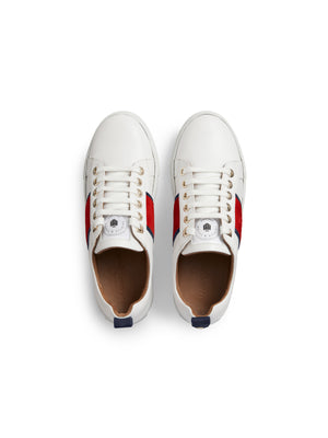The Cannes Trainer - White - Navy &amp; Red