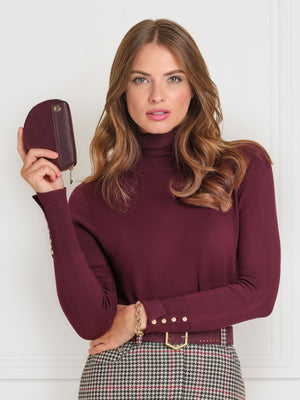 The Chiltern - Women's Coin Purse - Plum Suede