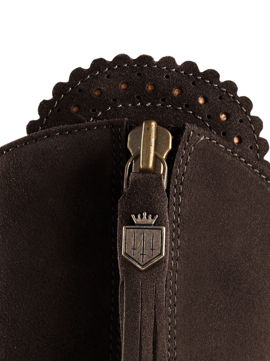 The Heeled Regina (Chocolate) Narrow Fit - Suede Boot