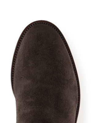 The Heeled Regina (Chocolate) Narrow Fit - Suede Boot