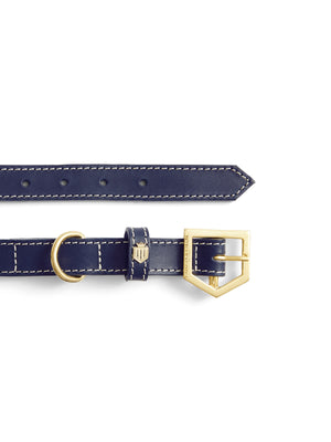 The Fitzroy - Navy Leather Dog Collar