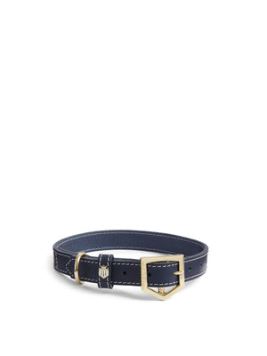 The Fitzroy - Navy Leather Dog Collar