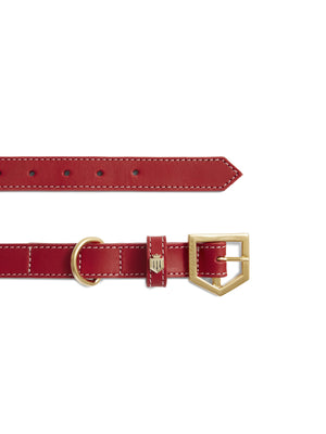Fitzroy Dog Collar - Red Leather