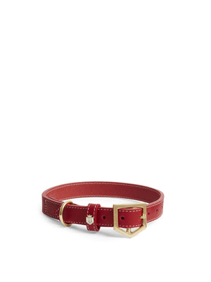 Fitzroy Dog Collar - Red Leather