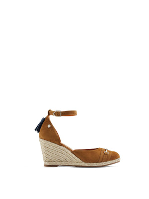 The Florence - Women's Espadrille Wedge - Tan Suede