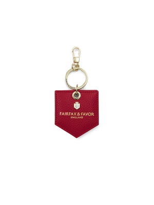 The Signature Key Ring Mirror - Pebbled Red Leather