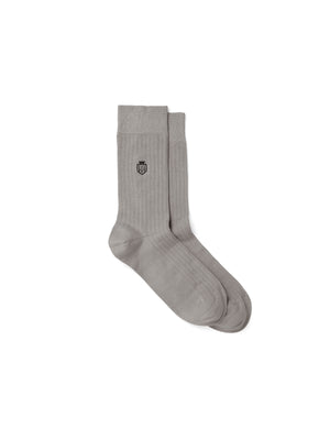 The Signature Men's Ribbed Socks - Light Grey