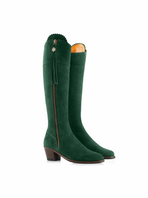 The Heeled Regina (Emerald Green) Narrow Fit - Suede Boot
