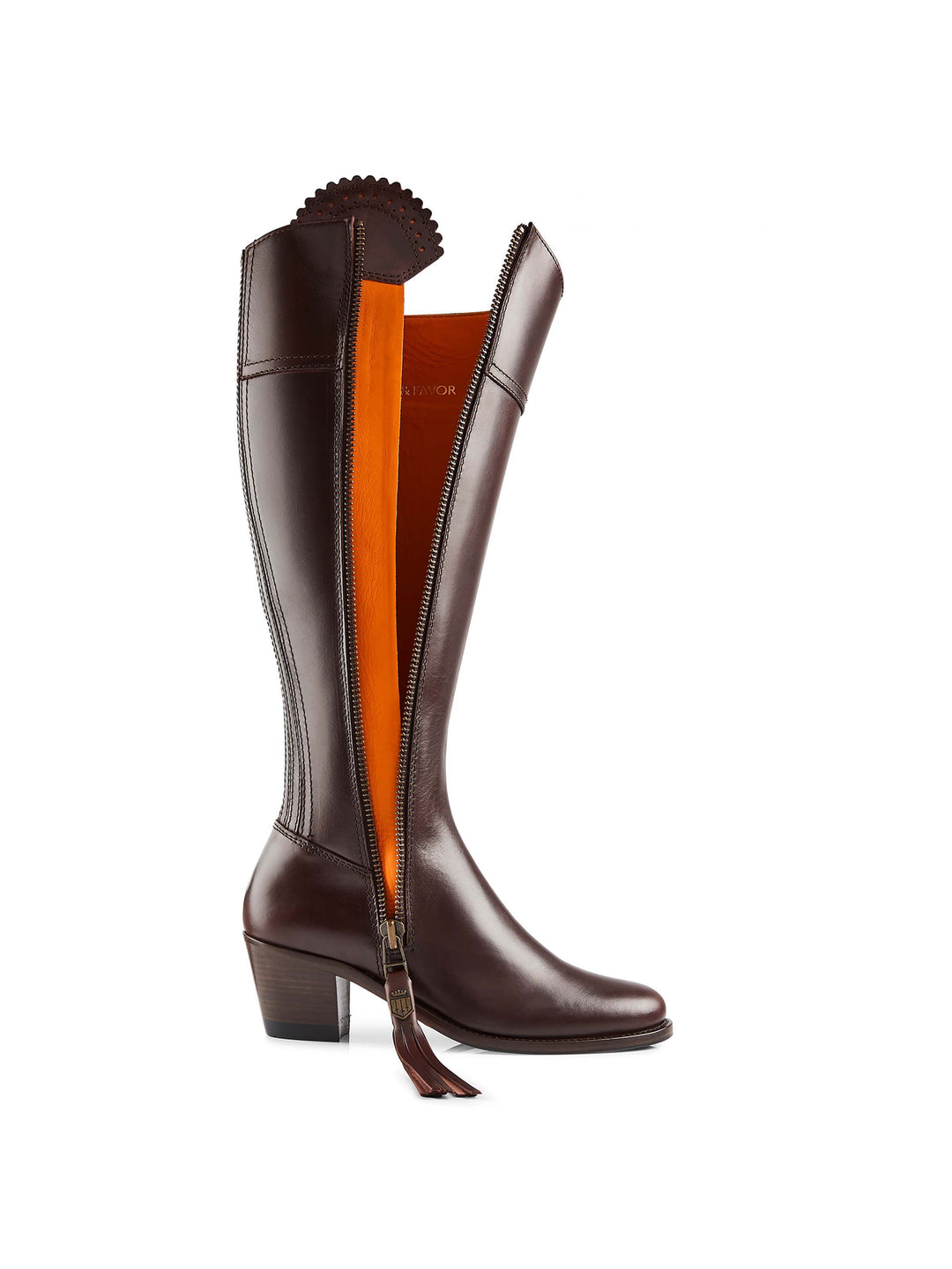 Heeled Regina (Sporting Fit) - Mahogany Leather - Tall Boots